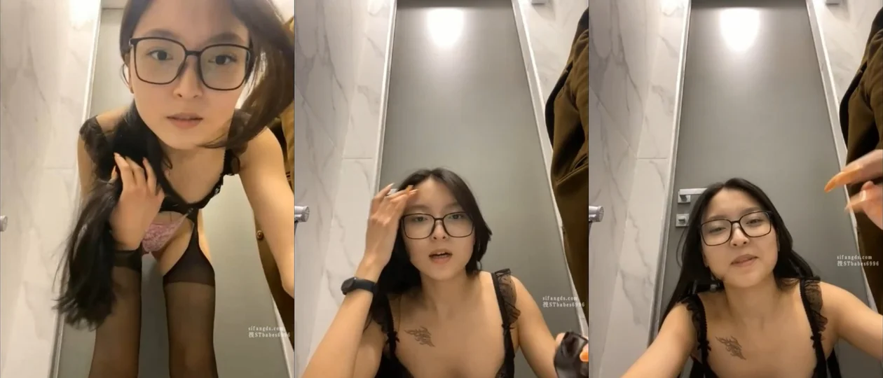 Kiko商场卫生间开档黑丝自慰：清纯面容下的闷骚反差